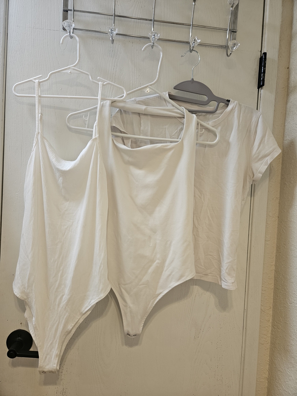 White Basic Tank & Tee Bodysuit Set